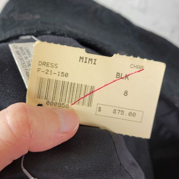 🌏 Charles Chang-Lima solid black printed sleeveless short wool silk blend dress - Picture 11 of 11